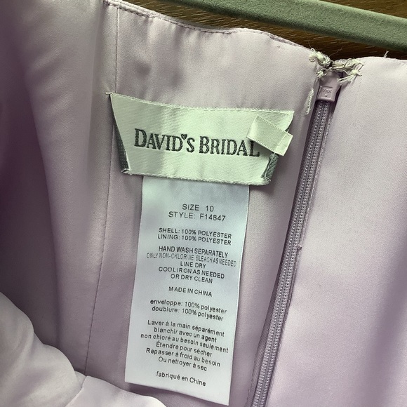 David’s Bridal Strapless Chiffon cocktail Dress Bridesmaid Prom Party Size 10 - Picture 6 of 10